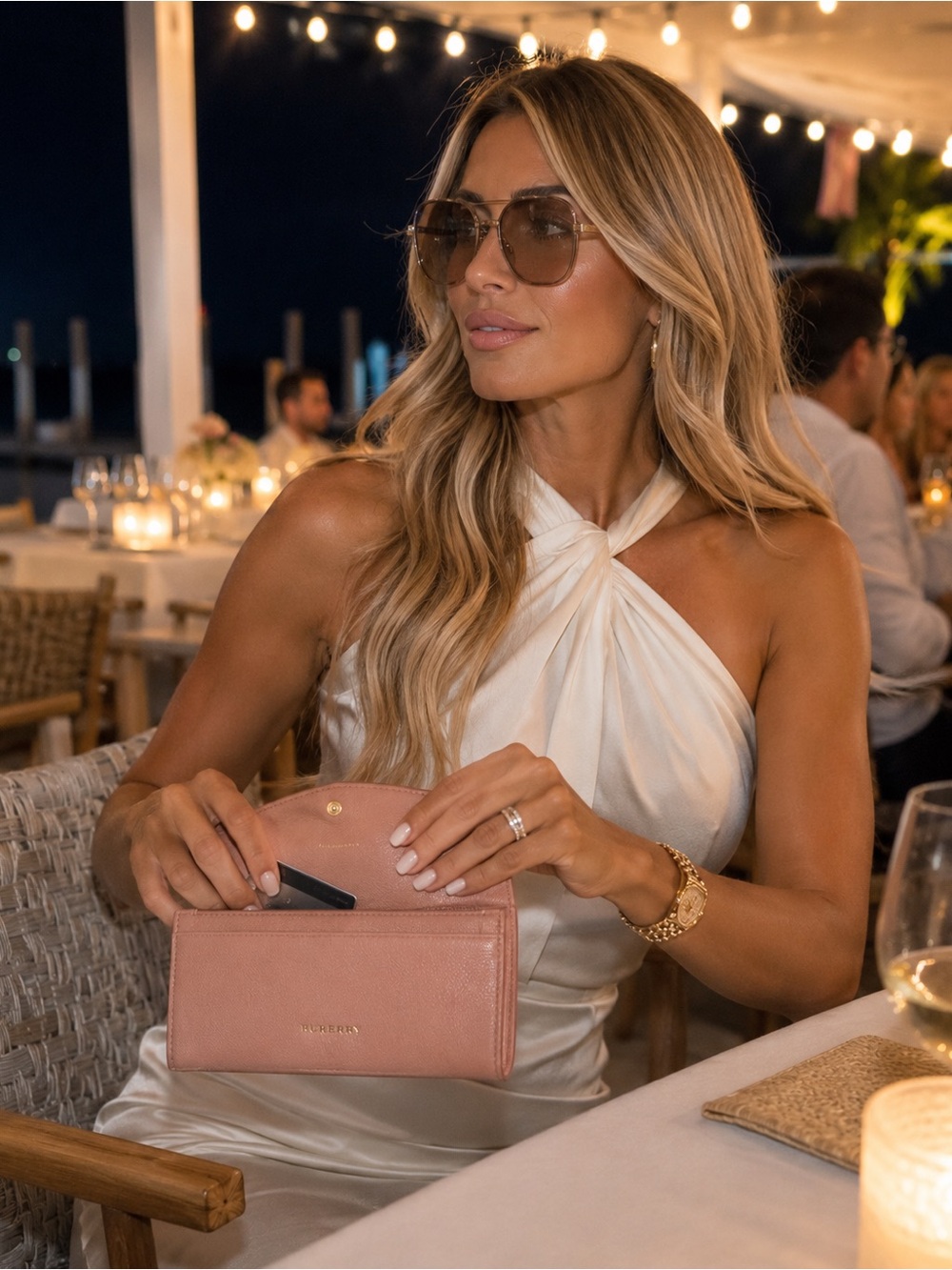 Burberry Blush Pink Leather Wallet on Chain | Box, Dust Bag & 47” Strap